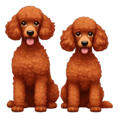 2 red poodles sticker