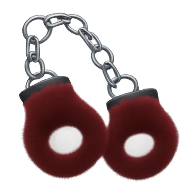 Dark red fuzzy handcuffs sticker