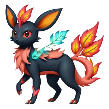 Salandit-Flareon-Bayleaf-Sylveon-Umbreon-fusion-Pokémon-hybrid-creature  sticker