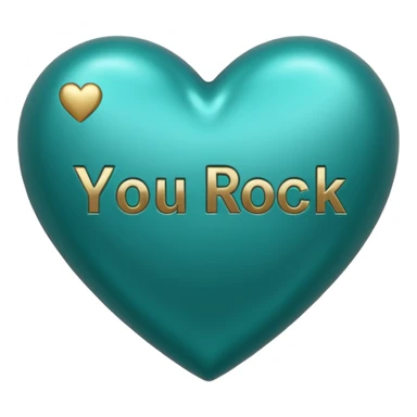 Teal heart with 'you rock'  sticker
