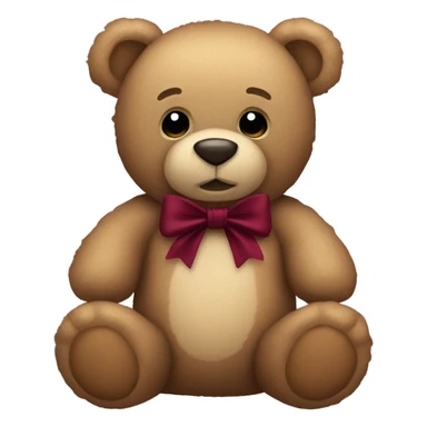Teddy bear with maroon bow sticker
