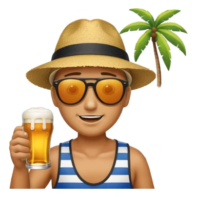 Drinking beer at the beach sticker