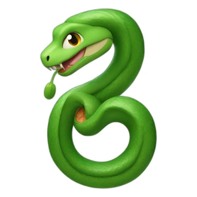 snake wrapping itself around and through the number 4 sticker