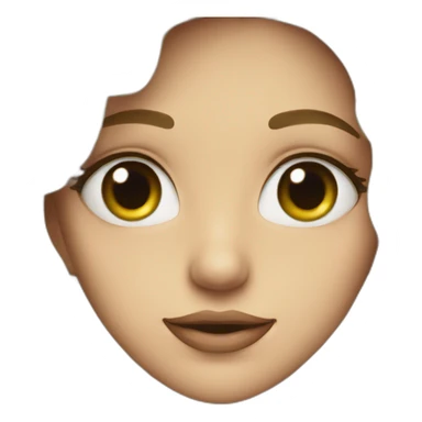 Girl face with primula eyes mouth sticker