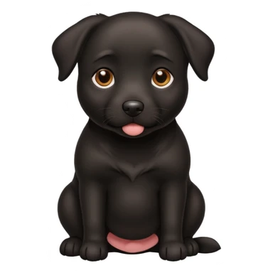 pregnant black dog sticker