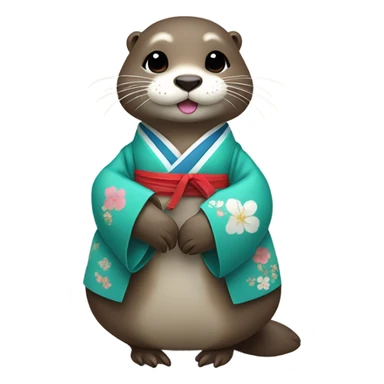 korean hanbok otter sticker