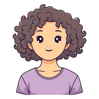 Girl with curly hair  sticker