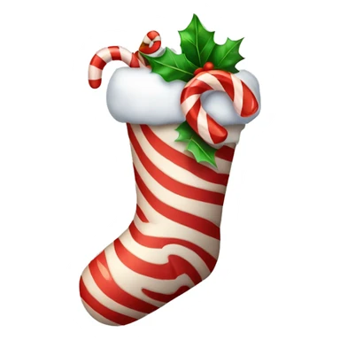 Christmas stocking filled with candy canes sticker