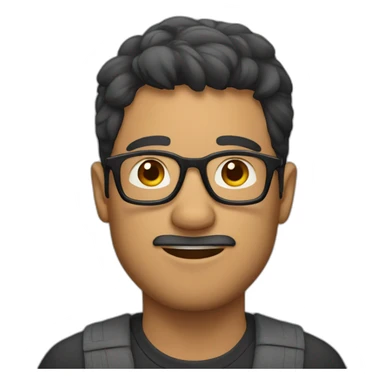 a man with glasses and bear sticker