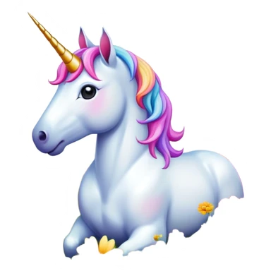 unicorn in a field of flowers sticker