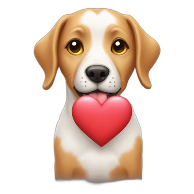 dog with a heart sticker