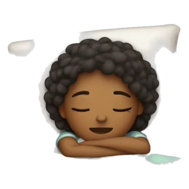 Girl sleeping on a cozy bed sticker