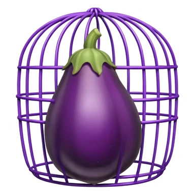 Caged eggplant sticker