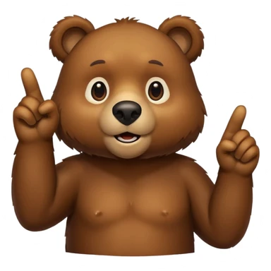 Crea a un oso señalando abajo sticker