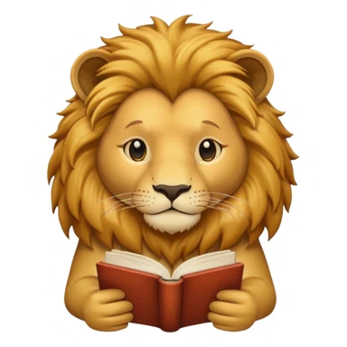 lion reading a book sticker