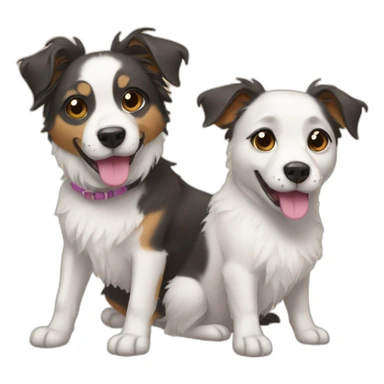 two sister dogs sticker