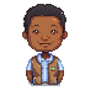 Black man with a friendly expression sticker