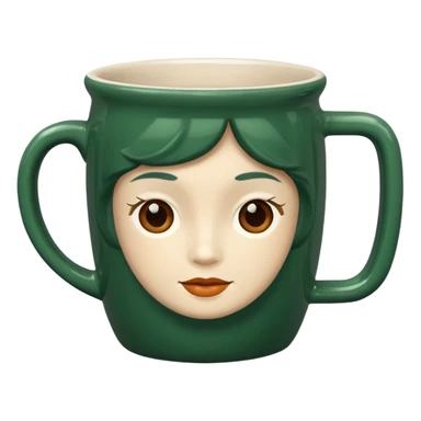 the mug is beautiful, vintage, deep green color sticker