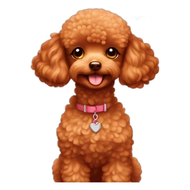 red toy poodle and many hearts  sticker