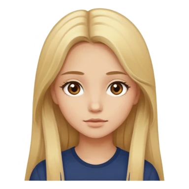 Chica de lentes ojos cafés, cabello largo rubio-castaño aesthetic  sticker