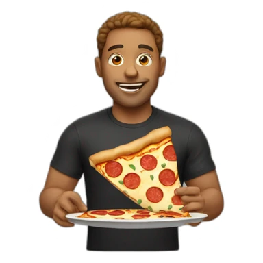 a man eatpizza sticker