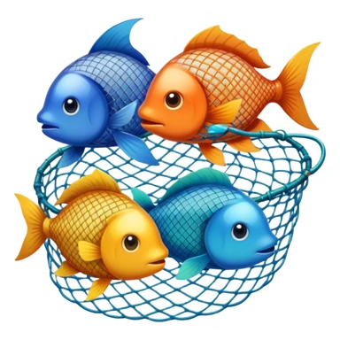 fishes in the fishing net sticker