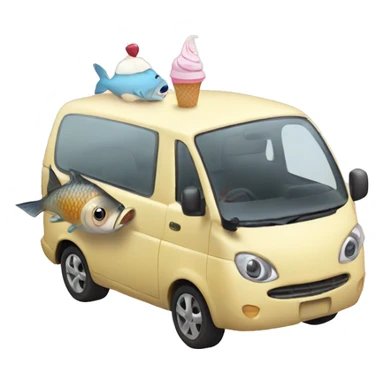 Girl pregnant with fish eating ice-cream in car  sticker