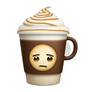 One latte coffee with straw sticker