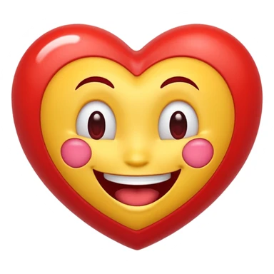 Red heart around laughing emoji sticker