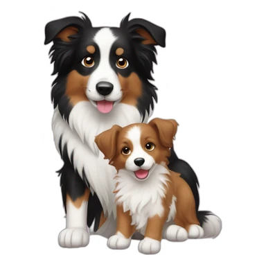 Border collie with a baby Yorkshire sticker