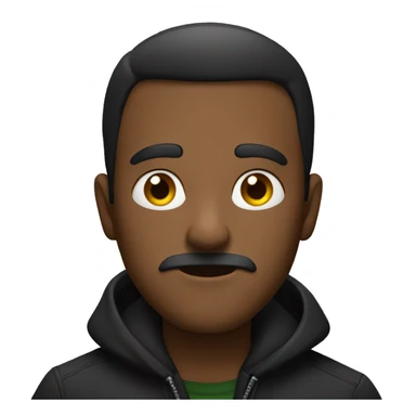 suspicious man with black ht and a coat sticker