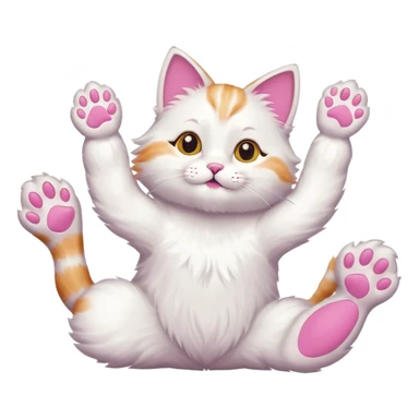 Cat with feet in the air sticker