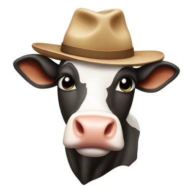 cow wearing a hat sticker