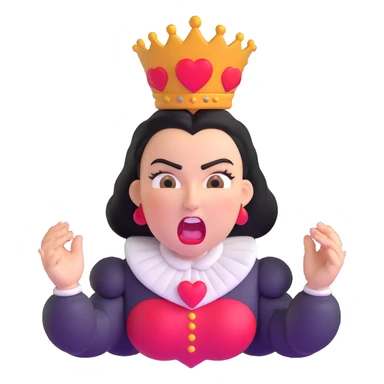 Queen of Hearts from Alice in Wonderland, angry expression, shouting sticker