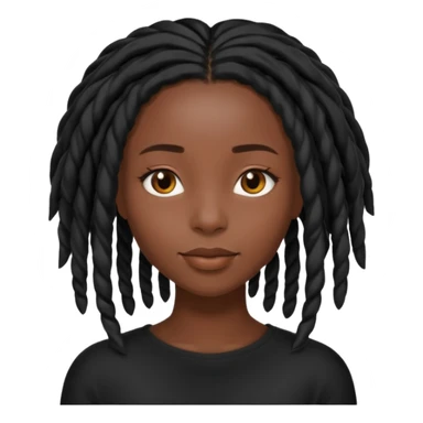 a pretty black girl with black shoulder lengh locs sticker