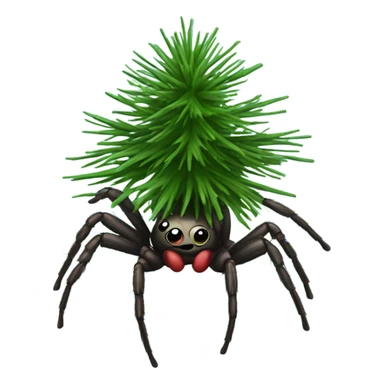 Jumping spider with Christmas tree sticker