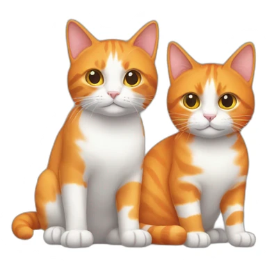 orange cat and tricolor cat sticker
