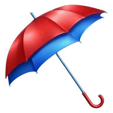 glitter red and blue umbrella sticker