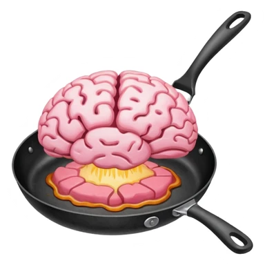 Brain in a frying pan sticker