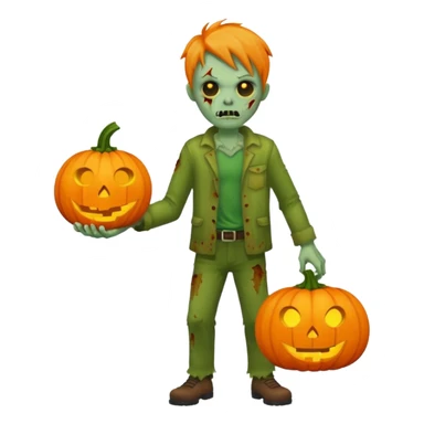 zombie with pumpkin sticker