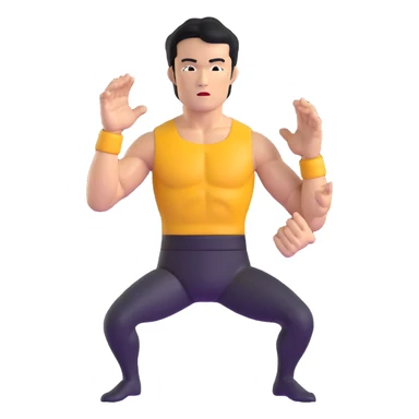 Bruce Lee kung fu master with athletic build, upper body sticker