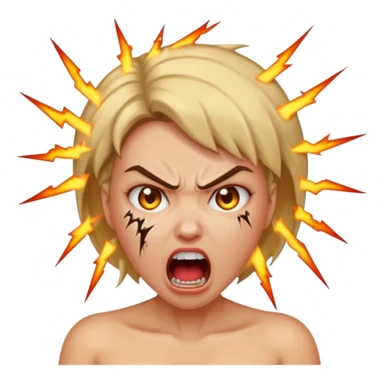 angry electrocuted woman sticker