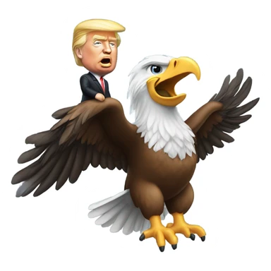 Donald Trump riding an eagle  sticker