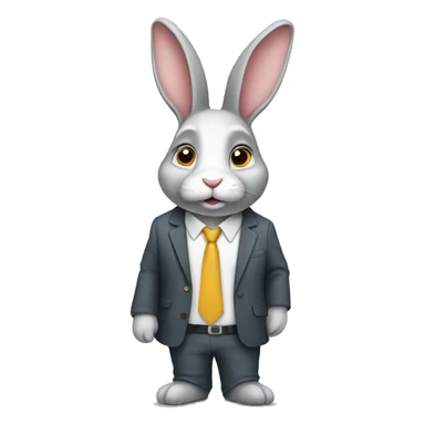 Rabbit dressed for work sticker