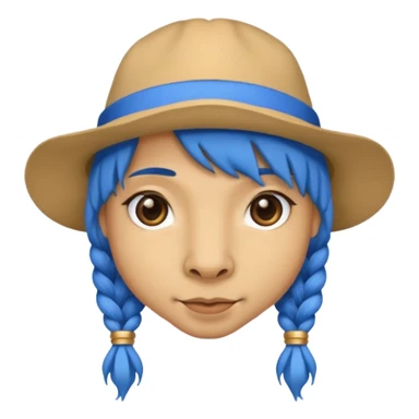 camel face with blue hair and hat sticker