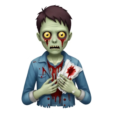 zombie with tissue sticker