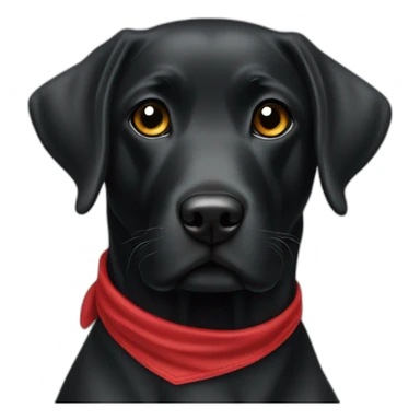 Labrador couleur noir avec un bandana rouge sticker