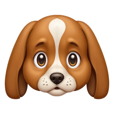 face of cute sad dog with big bright eyes sticker