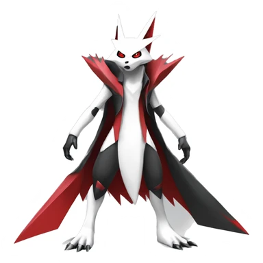  Cool Edgy Futuristic Black White Red Zangoose-Digimon-Medabot full body sticker