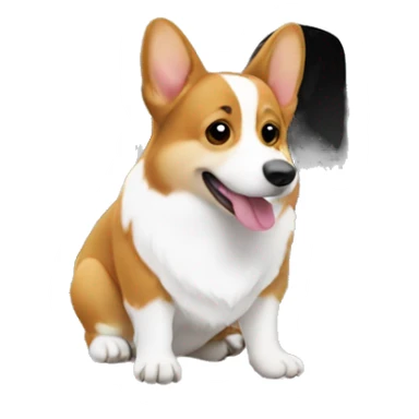 Corgi in a white farrier truck sticker